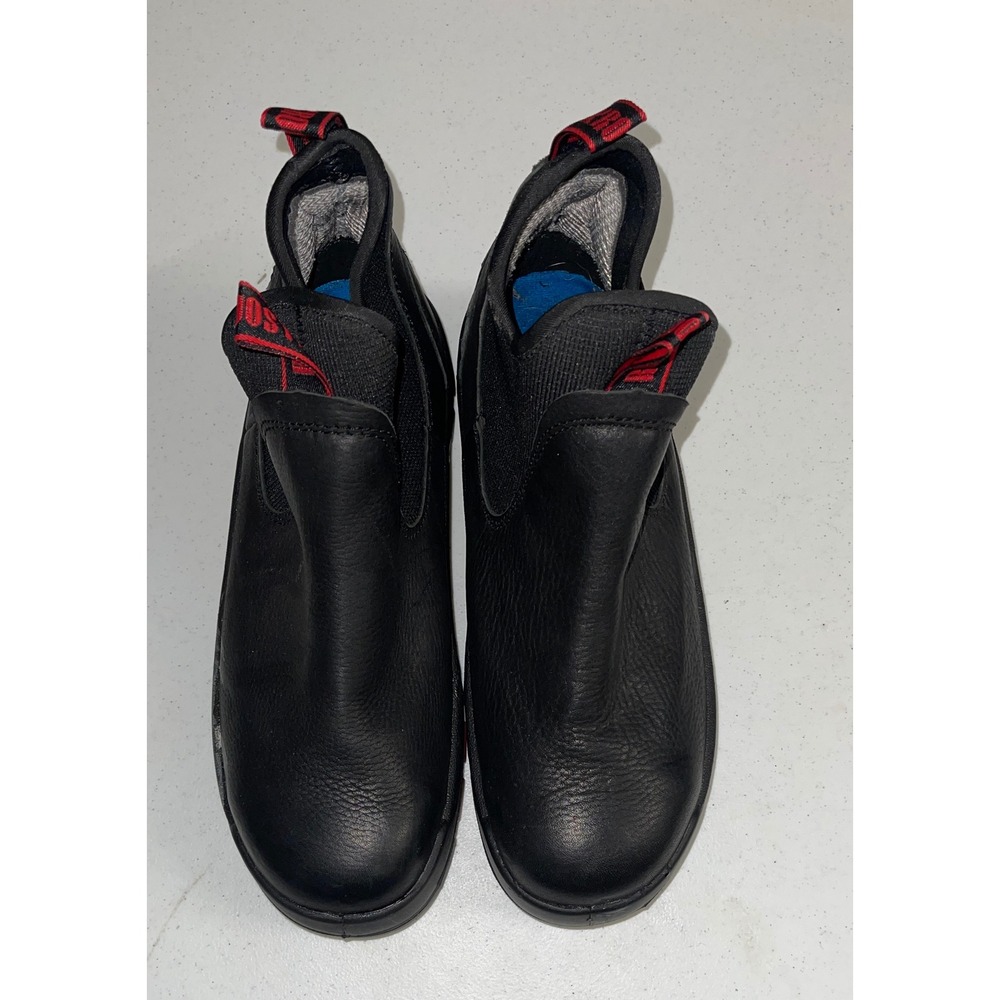 Rockrooster Men Black Leather Slip On Work Boots Chelsea Safety Shoes Size 10.5